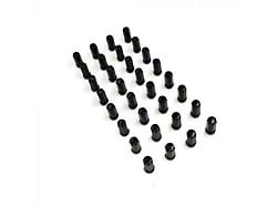 Black Bulge Acorn Lug Nut Kit; 14mm x 1.5; Set of 32 (12-24 RAM 2500)