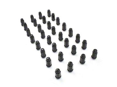 Black XL Bulge Acorn Lug Nut Kit; 14mm x 1.5; Set of 32 (12-25 RAM 2500)