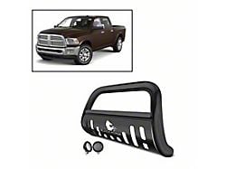 Bull Bar with 5.30-Inch Black Round Flood LED Lights; Black (10-18 RAM 2500)