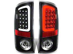 C-Bar LED Tail Lights; Black Housing; Clear Lens (07-09 RAM 2500)