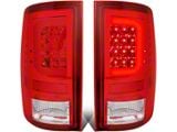 C-Bar LED Tail Lights; Chrome Housing; Red Lens (10-18 RAM 2500 w/ Factory Halogen Tail Lights)