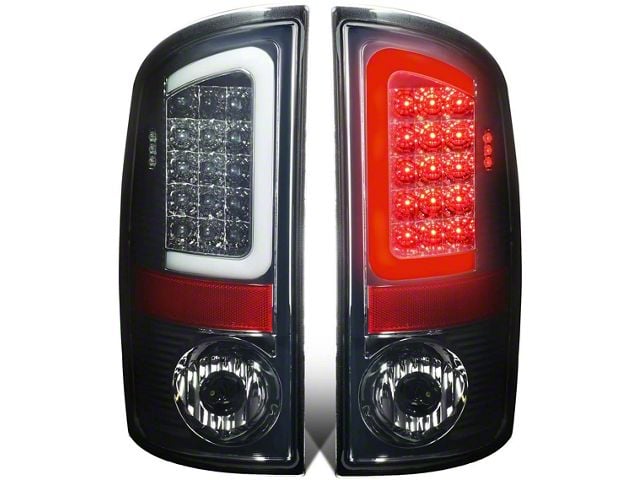 C-Bar LED Tail Lights; Chrome Housing; Smoked Lens (07-09 RAM 2500)