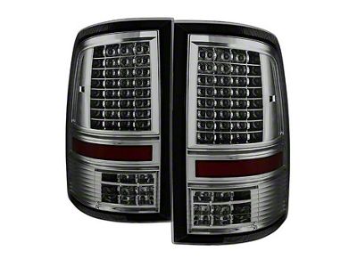 C-Shape LED Tail Lights; Chrome Housing; Smoked Lens (10-18 RAM 2500 w/ Factory Halogen Tail Lights)