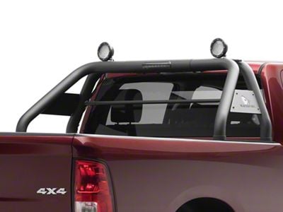 Classic Roll Bar with 5.30-Inch Black Round Flood LED Lights; Black (94-24 RAM 2500 w/o RAM Box)