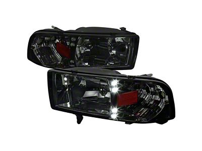 Crystal Headlights; Chrome Housing; Smoked Lens (94-02 RAM 2500)