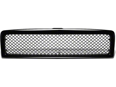 Diamond Mesh Upper Replacement Grille; Gloss Black (94-02 RAM 2500)