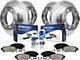 Drilled and Slotted 8-Lug Brake Rotor, Pad, Brake Fluid and Cleaner Kit; Front and Rear (09-18 RAM 2500)