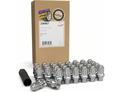 ELT Bulge Chrome Acorn Lug Nut Kit; 9/16-Inch x 18; Set of 32 (94-11 RAM 2500)