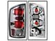 Euro Style Tail Lights; Chrome Housing; Clear Lens (03-06 RAM 2500)