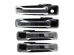 Exterior Door Handles; Front and Rear; Chrome and Black (10-18 RAM 2500 Crew Cab)