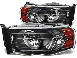 Factory Style Headlights; Black Housing; Smoked Lens (03-05 RAM 2500)