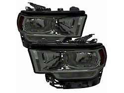 Factory Style Headlights; Chrome Housing; Smoked Lens (19-24 RAM 2500 w/ Factory Halogen Headlights)