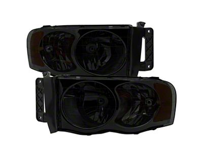 Factory Style Headlights; Chrome Housing; Smoked Lens (03-05 RAM 2500)