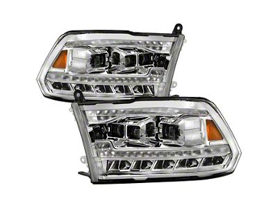 Full LED Headlights; Chrome Housing; Clear Lens (10-18 RAM 2500 w/ Factory Halogen Headlights)