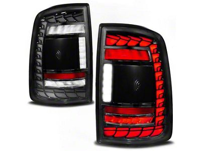 Full LED Tail Lights with Initiation Feature; Black Housing; Clear Lens (19-24 RAM 2500)