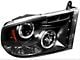 Halo Projector Headlights; Black Housing; Clear Lens (10-14 RAM 2500 w/ Factory Halogen Non-Quad Halogen Headlights)