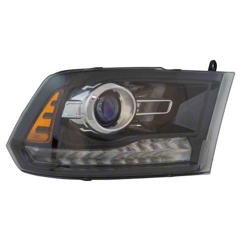 RAM 2500 Halogen Projecton Style Headlight; Black Housing; Clear Lens ...