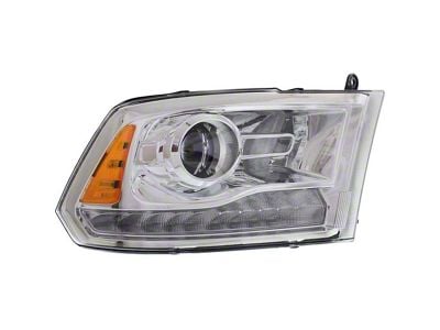 OE Certified Replacement Halogen Headlight; Chrome Housing; Clear Lens; Passenger Side (13-15 RAM 2500 w/ Factory Halogen Projector Headlights)