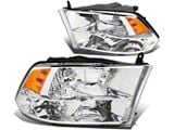 Factory Style Headlights; Chrome Housing; Clear Lens (10-18 RAM 2500 w/ Factory Quad Headlights)