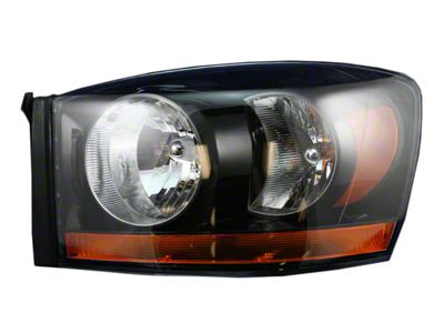 Headlights; Black Housing; Clear Lens (06-09 RAM 2500)