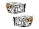 Headlights; Chrome Housing; Clear Lens (06-09 RAM 2500)