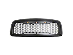 RedRock Impulse Upper Replacement Grille with Amber LED Lights; Matte Black (03-05 RAM 2500)