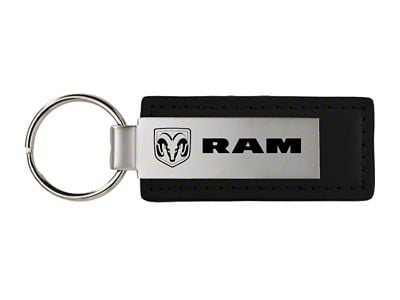 RAM Black Leather Key Fob