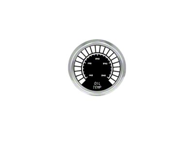 LED Analog Bargraph Oil Temperature Gauge; 2-1/16-Inch; White; 140-340 Degrees (Universal; Some Adaptation May Be Required)