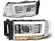 LED DRL Projector Headlights with Clear Corner Lights; Chrome Housing; Clear Lens (03-05 RAM 2500)