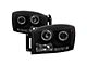 LED Halo Projector Headlights; Black Housing; Smoked Lens (06-09 RAM 2500)