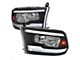 LED Strip Factory Style Headlights; Black Housing; Clear Lens (10-18 RAM 2500 w/ Factory Halogen Headlights)