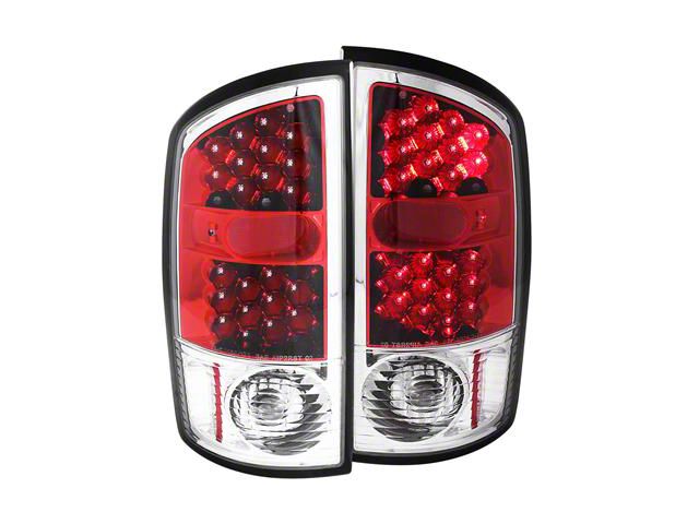 LED Tail Lights; Chrome Housing; Red Lens (03-06 RAM 2500)