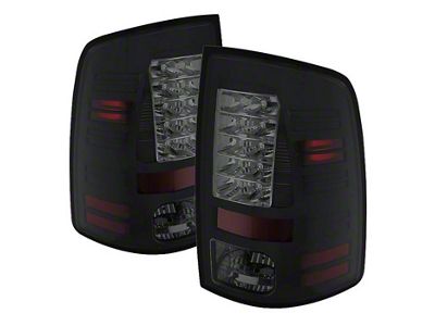 LED Tail Lights; Black Housing; Smoked Lens (10-18 RAM 2500 w/ Factory Halogen Tail Lights)