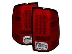 LED Tail Lights; Chrome Housing; Red/Clear Lens (13-18 RAM 2500 w/ Factory LED Tail Lights)