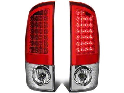 LED Tail Lights; Chrome Housing; Red Lens (03-06 RAM 2500)