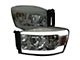 LED Tube Factory Style Headlights with Amber Reflectors; Chrome Housing; Light Smoked Lens (06-09 RAM 2500)