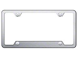 Blank Cut-Out 4-Hole License Plate Frame; Brushed (Universal; Some Adaptation May Be Required)