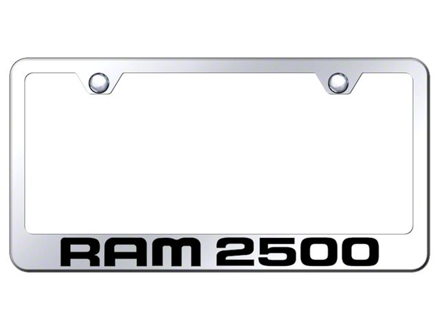 RAM 2500 Laser Etched License Plate Frame; Mirrored (Universal; Some Adaptation May Be Required)