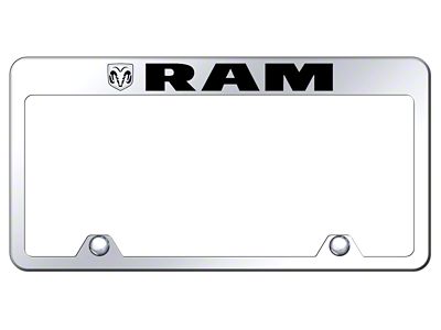 RAM Steel License Plate Frame; Laser Etched Mirrored (Universal; Some Adaptation May Be Required)