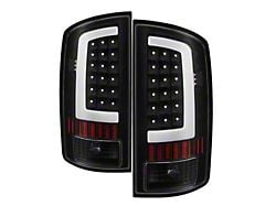 Light Bar LED Tail Lights; Black Housing; Clear Lens (03-06 RAM 2500)