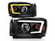 Light Bar Style Switchback Crystal Headlights; Black Housing; Clear Lens (06-09 RAM 2500)