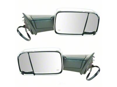 Manual Folding Towing Mirrors; Chrome Cap (10-12 RAM 2500)