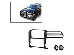 Modular Grille Guard with 5.30-Inch Black Round Flood LED Lights; Black (10-18 RAM 2500)