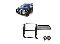 Modular Grille Guard with 5.30-Inch Red Round Flood LED Lights; Black (10-18 RAM 2500)