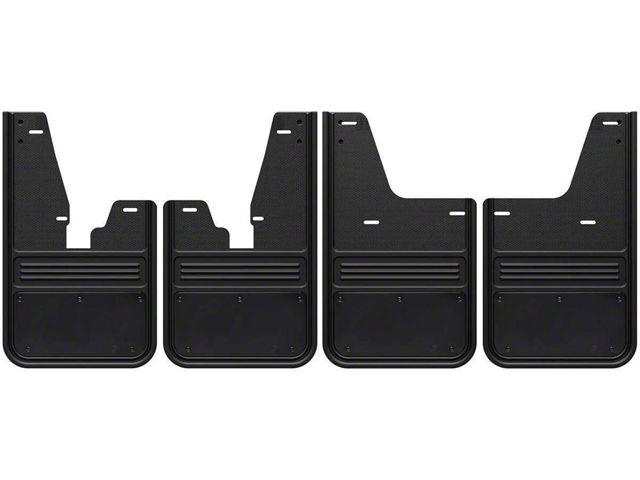 No-Drill Mud Flaps with Black Plate; Front and Rear (10-18 RAM 2500 w/ OE Fender Flares)