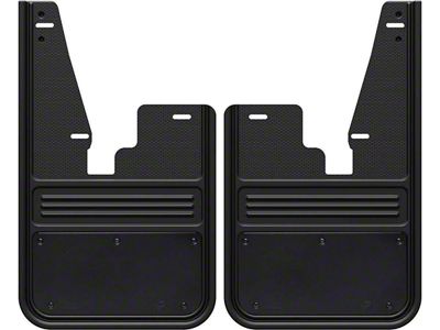 No-Drill Mud Flaps with Black Plate; Front (10-18 RAM 2500 w/o OE Fender Flares)