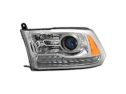 OE Style Headlight; Chrome Housing; Clear Lens; Driver Side (16-18 RAM 2500 w/ Factory Halogen Non-Projector Headlights)