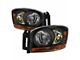 OE Style Headlights; Black Housing; Clear Lens (06-09 RAM 2500)