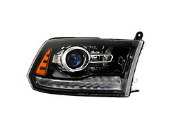 OE Style Projector Headlight; Black Housing; Clear Lens; Passenger Side (13-15 RAM 2500 w/ Factory Halogen Projector Headlights)