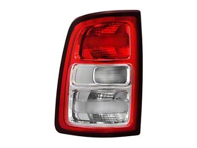 OE Style Tail Light; Chrome Housing; Red Clear Lens; Driver Side (19-24 RAM 2500 Big Horn, Tradesman)